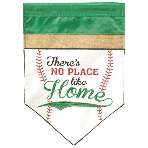 Recinto 13 x 18 in. No Place Like Home Baseball Burlap Printed Garden Flag RE3458921